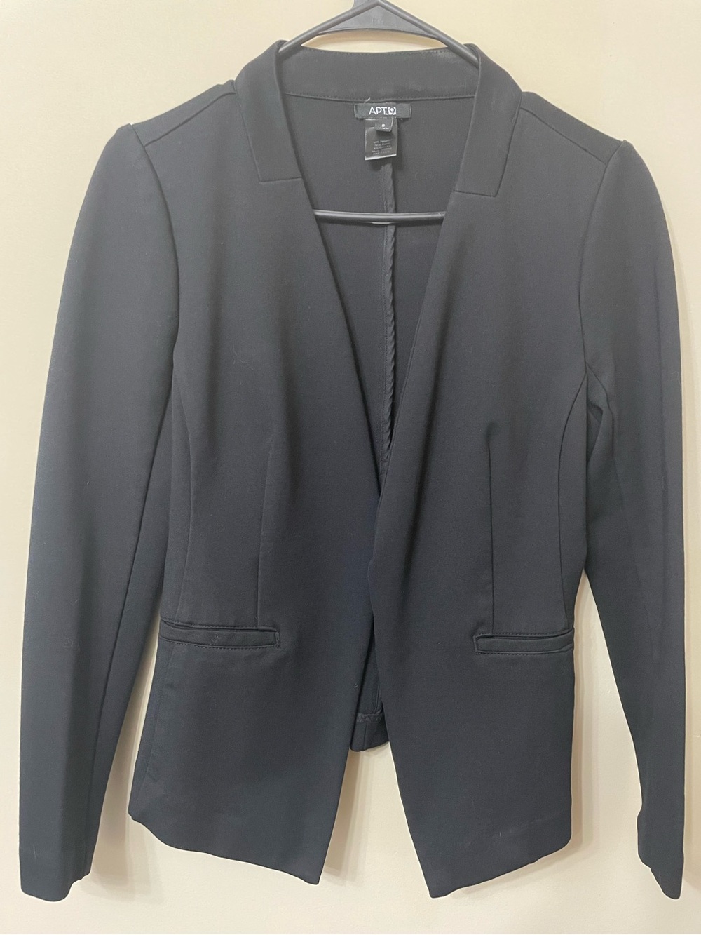 Apt. 9 Women's Black Open Collar Blazer